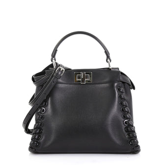 Fendi Peekaboo Bag Whipstitch Leather Mini - Rebag
