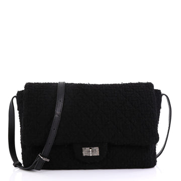 Chanel Easy Reissue Messenger Flap Bag Quilted Tweed Jumbo 414841