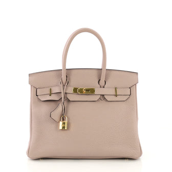 Hermes Birkin Handbag Purple Clemence with Gold Hardware 30 414864