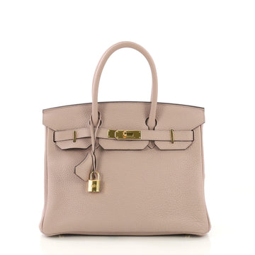 Hermes Birkin Handbag Purple Clemence with Gold Hardware 30 414864