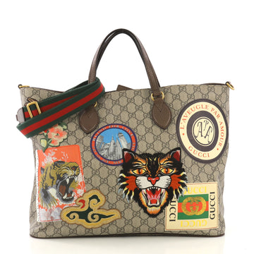 Gucci Courrier Convertible Soft Open Tote GG Coated Canvas 414868