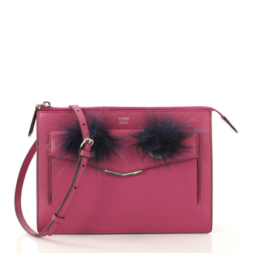 Fendi Monster Front Pocket Clutch Leather with Fur - Rebag