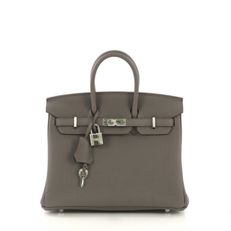 Hermes Birkin Handbag Grey Togo with Palladium Hardware 25 414888