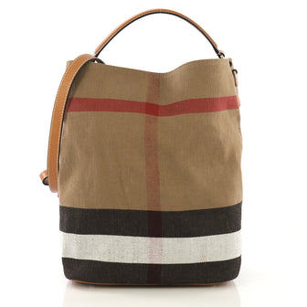 Burberry Ashby Handbag House Check Canvas Medium Brown 414961