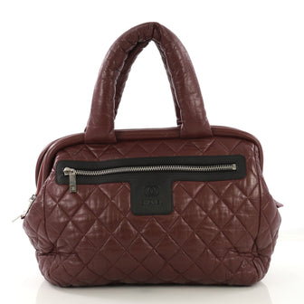 Chanel Coco Cocoon Bowling Bag Quilted Lambskin Medium Red 4149917