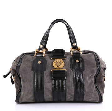 Gucci Aviatrix Satchel Suede Large Gray 414996