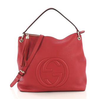 Gucci Soho Convertible Hobo Leather Large Red 415051