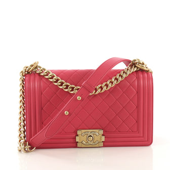 Chanel Boy Flap Bag Quilted Lambskin Old Medium Pink 4150717