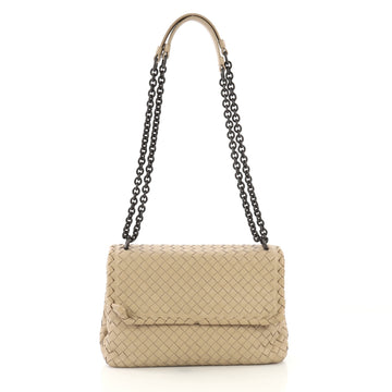 Bottega Veneta Olimpia Crossbody Bag Intrecciato Nappa Small Neutral 415075