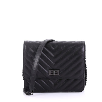 Chanel So Black Reissue Square Wallet on Chain Chevron Aged 4151711