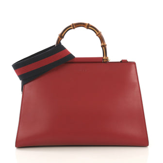 Gucci Nymphaea Top Handle Bag Leather Medium Red 4151724