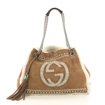 Gucci Soho Chain Strap Shoulder Bag Studded Suede with 4151725