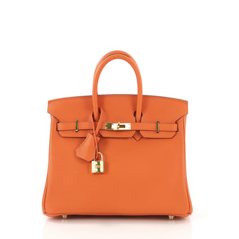 Hermes Birkin Handbag Orange Swift with Gold Hardware 25 4151726