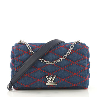 Louis Vuitton GO-14 Handbag Malletage Denim MM - Rebag
