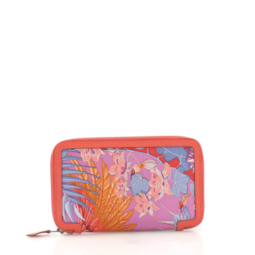 Hermes Soie Cool Wallet Printed Silk and Epsom Long Pink 4151729