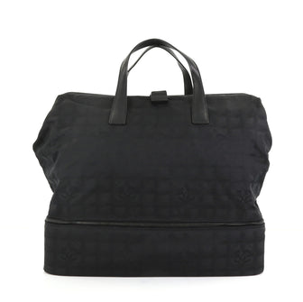 Chanel Travel Line Shoe Tote Nylon XXL Black 415177