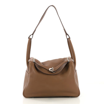 Hermes Lindy Handbag Clemence 30 Brown 415301