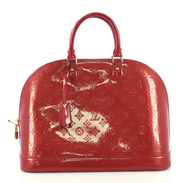 Louis Vuitton Alma Handbag Monogram Vernis GM Red 415381