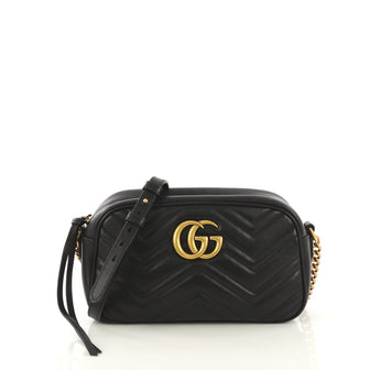 Gucci GG Marmont Shoulder Bag Matelasse Leather Small Black 415741
