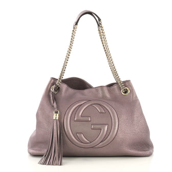 Gucci Soho Chain Strap Shoulder Bag Leather Medium Purple 415821