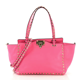 Valentino Rockstud Tote Soft Leather Small Pink 415934
