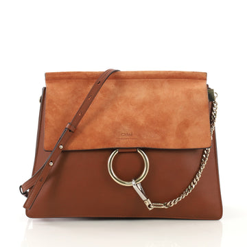 Chloe Faye Shoulder Bag Leather and Suede Medium - Rebag