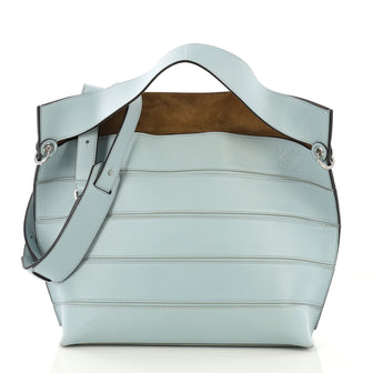 Loewe Strip Shoulder Bag Stitched Leather Medium Blue 4160413