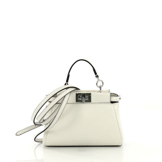 Fendi Peekaboo Bag Leather Micro White 4160417