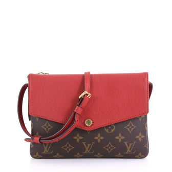 Louis Vuitton Twice Handbag Monogram Canvas Brown 416042