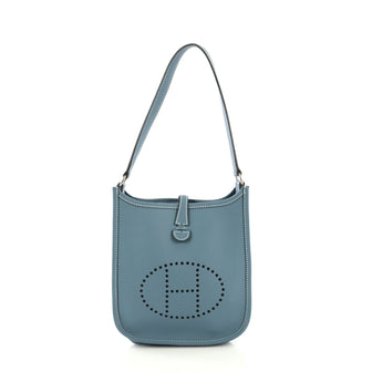 Hermes Short Strap Evelyne Shoulder Bag Epsom TPM Blue 4160433