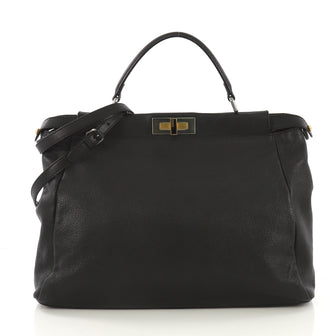 Fendi Peekaboo Bag Leather Large Black 416052