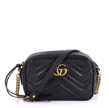 Gucci GG Marmont Shoulder Bag Matelasse Leather Mini Black 4160627