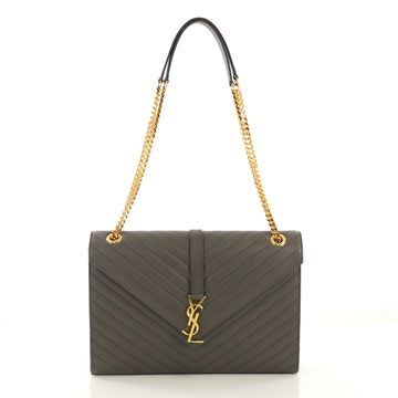 Saint Laurent Classic Monogram Envelope Satchel Matelasse 416102