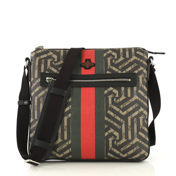 Gucci Front Zip Messenger Caleido Print GG Coated Canvas Medium