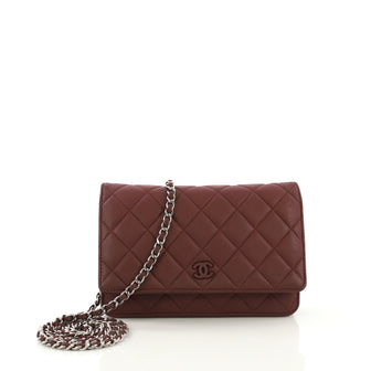 Chanel Wallet on Chain Quilted Rubberized Calfskin Red 416381