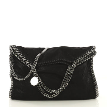 Stella McCartney Falabella Fold Over Bag Shaggy Deer Black 4164501