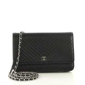 Chanel Wallet on Chain Chevron Caviar Black 416471