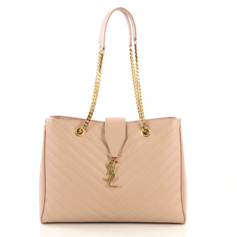 Saint Laurent Classic Monogram Shopper Matelasse Chevron 416491