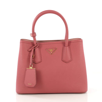 Prada Cuir Double Tote Saffiano Leather Small Pink 416572