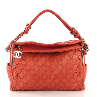 Chanel Ultimate Soft Hobo Sombrero Woven Leather Red 4166415