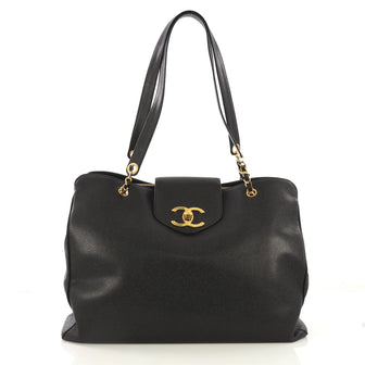 Chanel Model: Vintage Supermodel Weekender Bag Caviar Large Black 41664/17