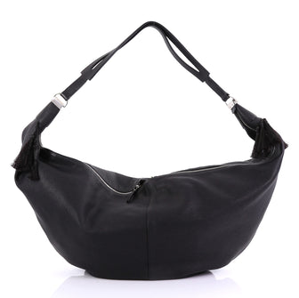 The Row Sling Hobo Leather 15 Black 416681