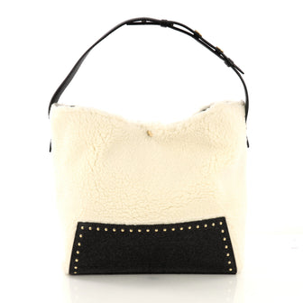 Stella McCartney Alter Hobo Faux Leather and Faux Shearling Large