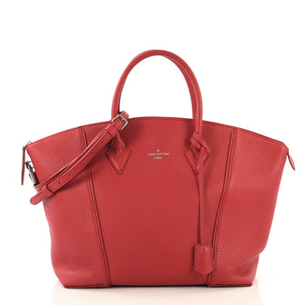 Louis Vuitton Soft Lockit Handbag Leather PM Red 41692123