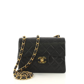 Chanel Vintage Square Classic Single Flap Bag Quilted Black 41692137