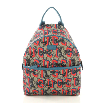 Gucci Zip Pocket Backpack Printed GG Coated Canvas Small Neutral 4169214