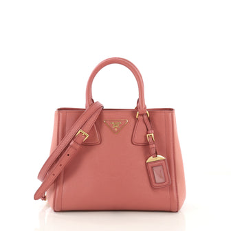 Prada Bicolor Lux Convertible Open Tote Saffiano Leather Pink 41692185