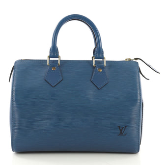 Louis Vuitton Speedy Handbag Epi Leather 25 Blue 416921
