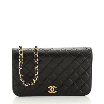 Chanel Vintage Full Flap Bag Quilted Lambskin Small