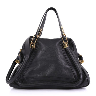 Chloe Paraty Top Handle Bag Leather Medium Black 4169254